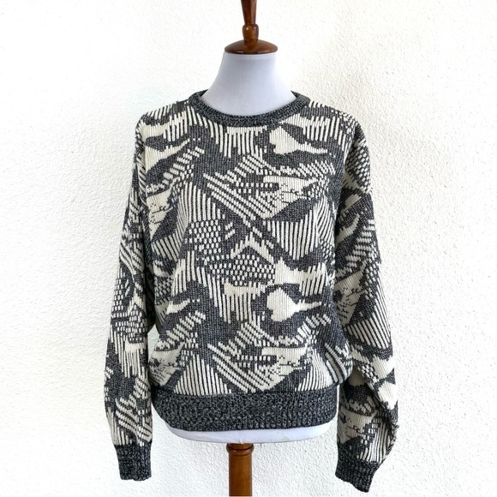 Vintage Koman Oversized Grandpa Sweater Mens Large Raised Knit Pullover 90s Y2K